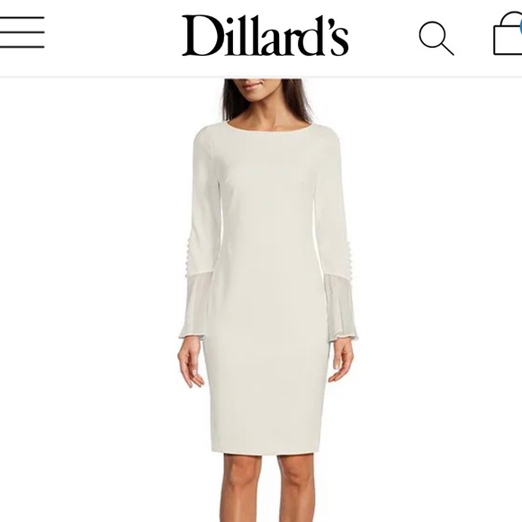 Calvin Klein Chiffon Bell Sleeve Dress - Picture 9 of 10